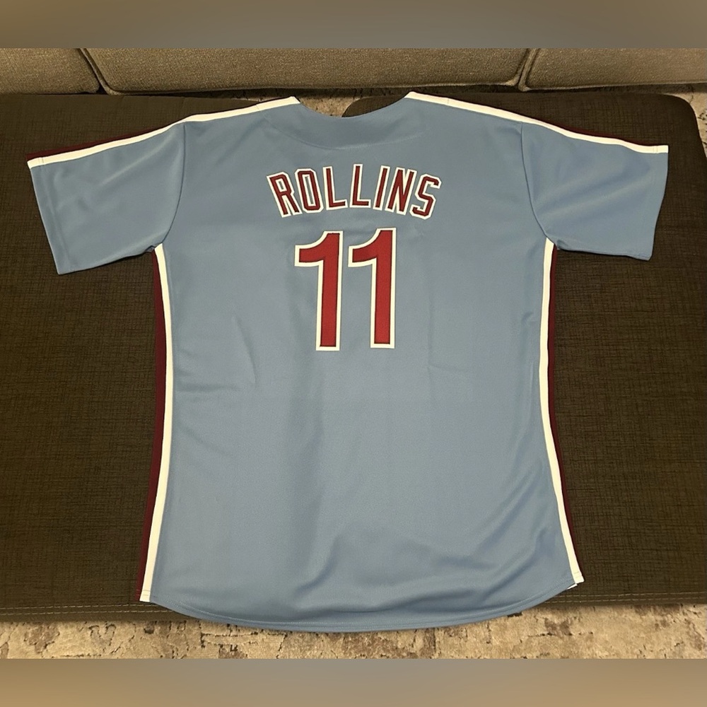 Majestic Authentic Phillies Jimmy Rollins Cooperstown Baseball Jersey Men’s 2XL